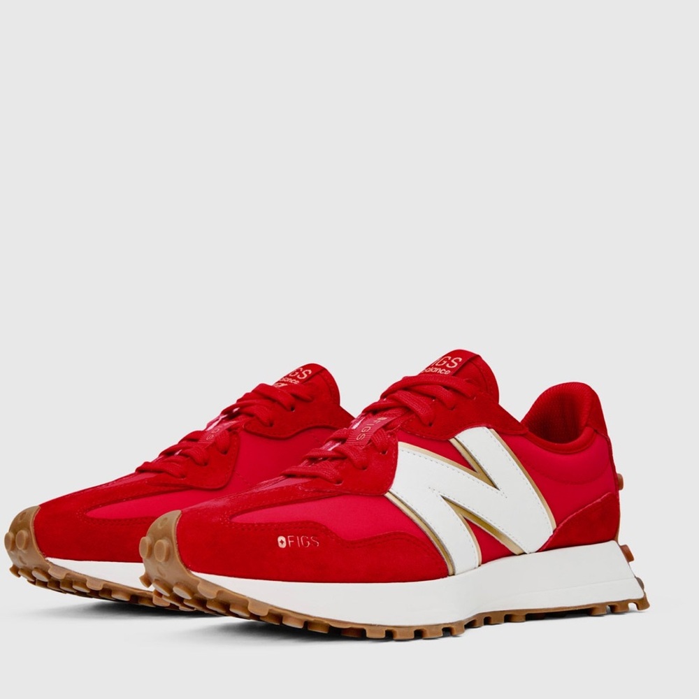 FIGS + New Balance POP Red and White Athletic Shoes